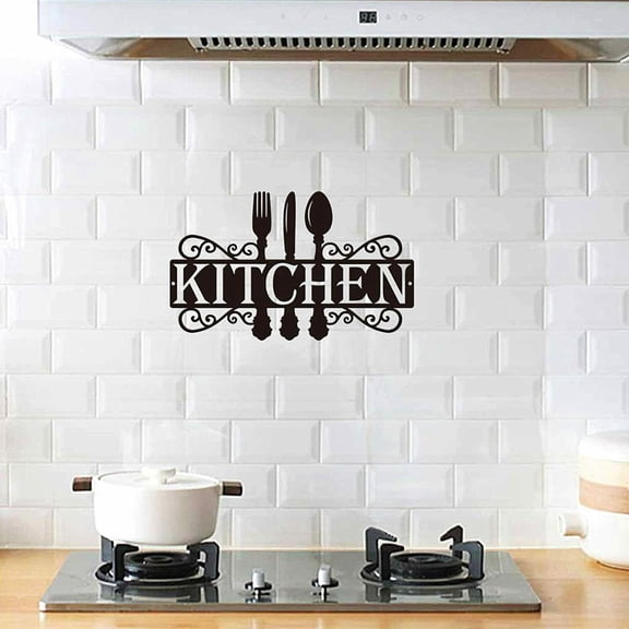 HELLOYOUNG Wrought Iron Metal Wall Art Kitchen Sign Dining Room Decor Kitchen Letters Art of Murals Farmhouse Cooking Gift Pretty Word Art Ornament for Home