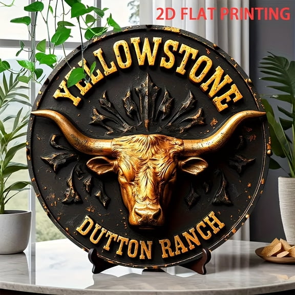 HELLOYOUNG Yellowstone Metal Sign, Dutton Ranch Vintage Wall Decor, Western Cowboy Iron Art for Home Garage Bar