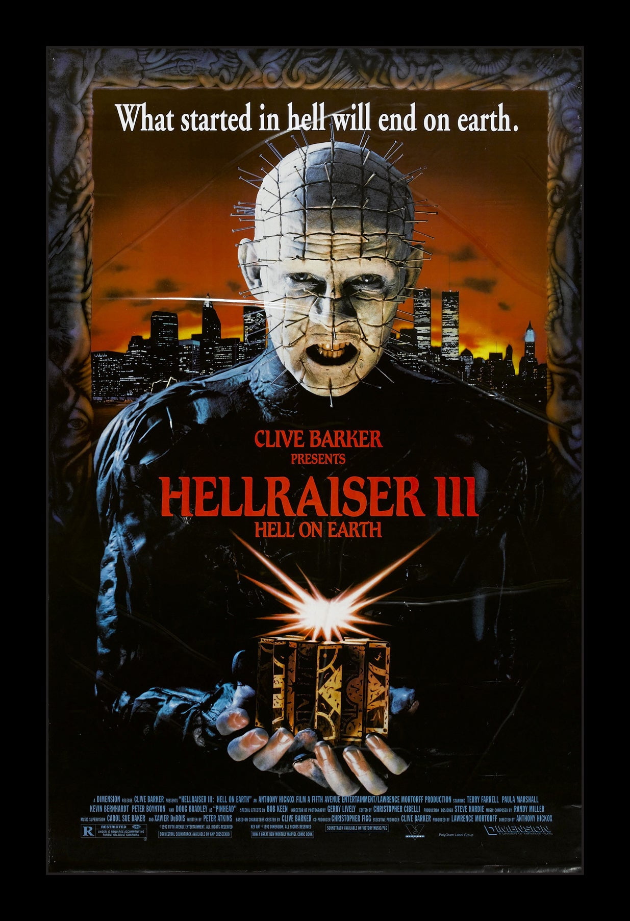 HELLRAISER III - 11x17 Framed Movie Poster - Walmart.com