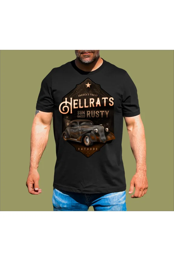 HELLRATS SUN BAKED RUSTY CHEVY RAT ROD T-SHIRT