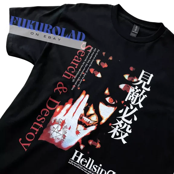 HELLSING - SEARCH & DESTROY - Alucard T-SHIRT - HIGH QUALITY PRINT - GILDAN | eBay