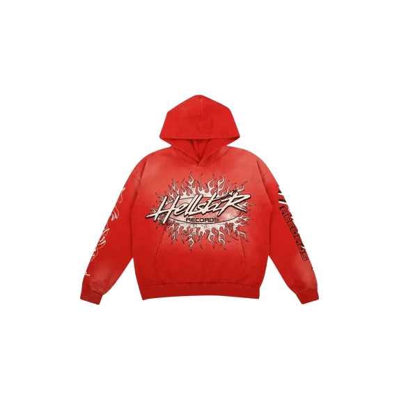 HELLSTAR MENS HELLSTAR RECORDS HOODIE "Red" HSR164 HSR164 from Stadium Goods