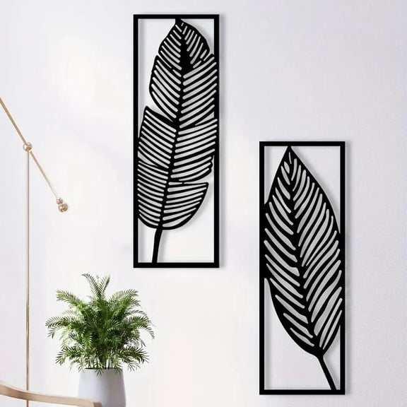 HELLYOUNG Black Metal Wall Art Pendant - Multi-piece Luxury Home Decoration, Cost-effective Wall Iron Sculpture A Must-have Symbol for Holiday Gifts To Create An Atmosphere
