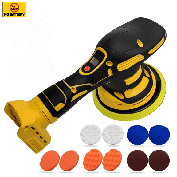HELMSHAR Compatible with 20V Battery| High-End Cordless Car Polisher(No Battery), Powerful Orbital Buffer for Detailing, Polishing& Waxing