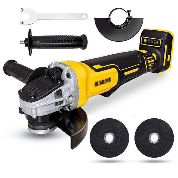 HELMSHAR Cordless Angle Grinder 4-1/2", Brushless High Power, Compatible With 20V MAX Battery, Ideal For Grinding & Polishing, DIY & Home Projects (Tool Only, No Battery)
