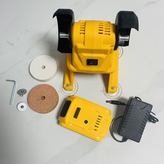 HELMSHAR Electric Bench Grinder, Compatible with 20V MAX Battery, 200W Cordless Polishing And Grinding Machine