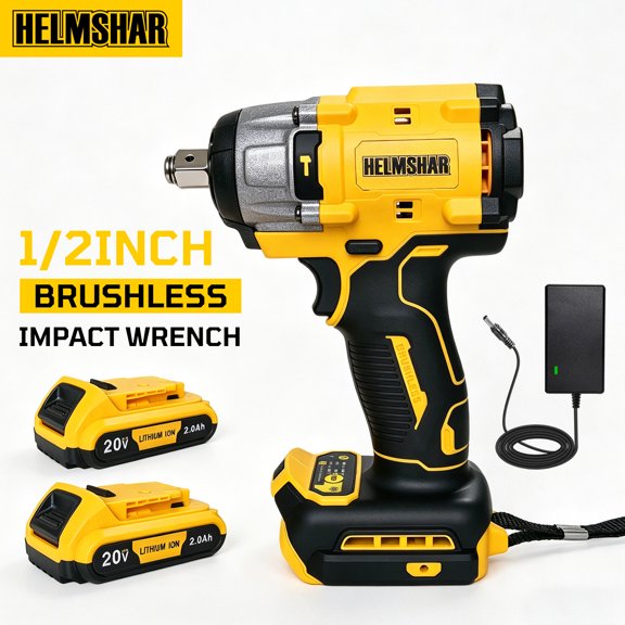 HELMSHAR Impact Wrench, for DCB Series Battery Cordless Brushless Impact Wrench, Up to 430N Torque, Easily Tightening And Loosening In Construction, Maintenance, And DIY Project