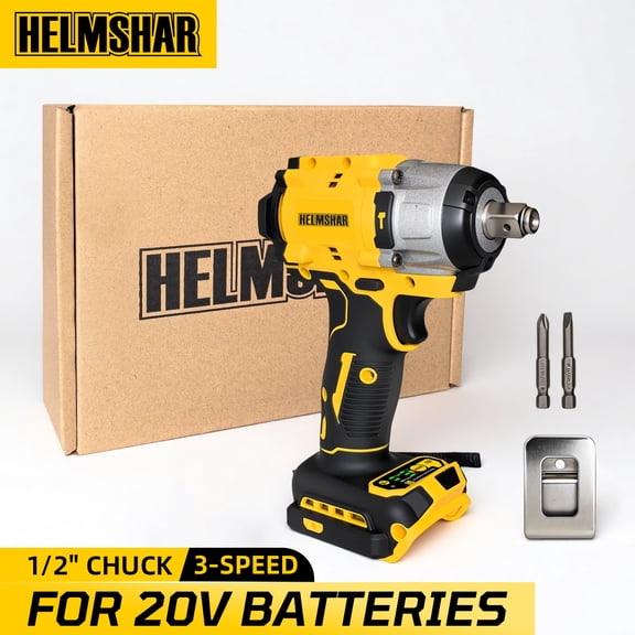 HELMSHAR Impact Wrench, for DCB Series Battery Cordless Brushless Impact Wrench, Up to 430N Torque, Easily Tightening And Loosening In Construction(NO BATTERY INCLUDED)