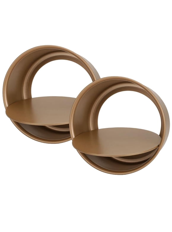 HELONG 2 Pack 8-Inch Round Cake Pan with Removable Bottom Gold