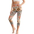 thumbnail image 1 of HELlHERO Aztec Style Printed Yoga Leggings for Women, Horse Printed Capri Leggings High Waisted Yoga Capris for Workout Gym, L, 1 of 7