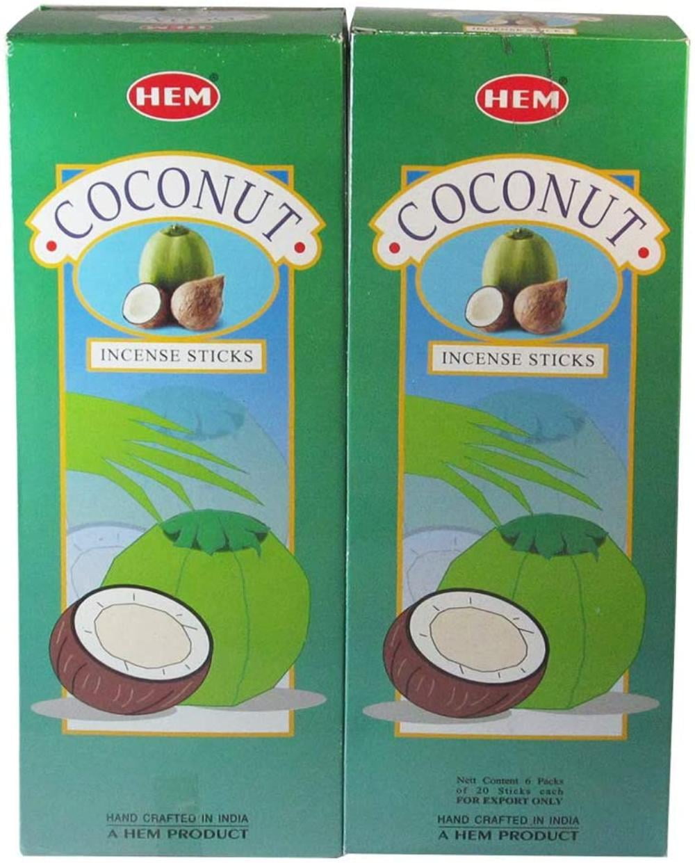 HEM Hand Rolled Fine Quality Coconut Incense Sticks For Purification Relaxation Positivity Healing Happiness Spirituality Peace Prayers Meditation Positivity - Pack of.., By Visit the HEM Store