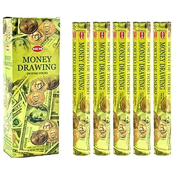 HEM Money Drawing 100 Incense Sticks (5 x 20 Stick Packs)