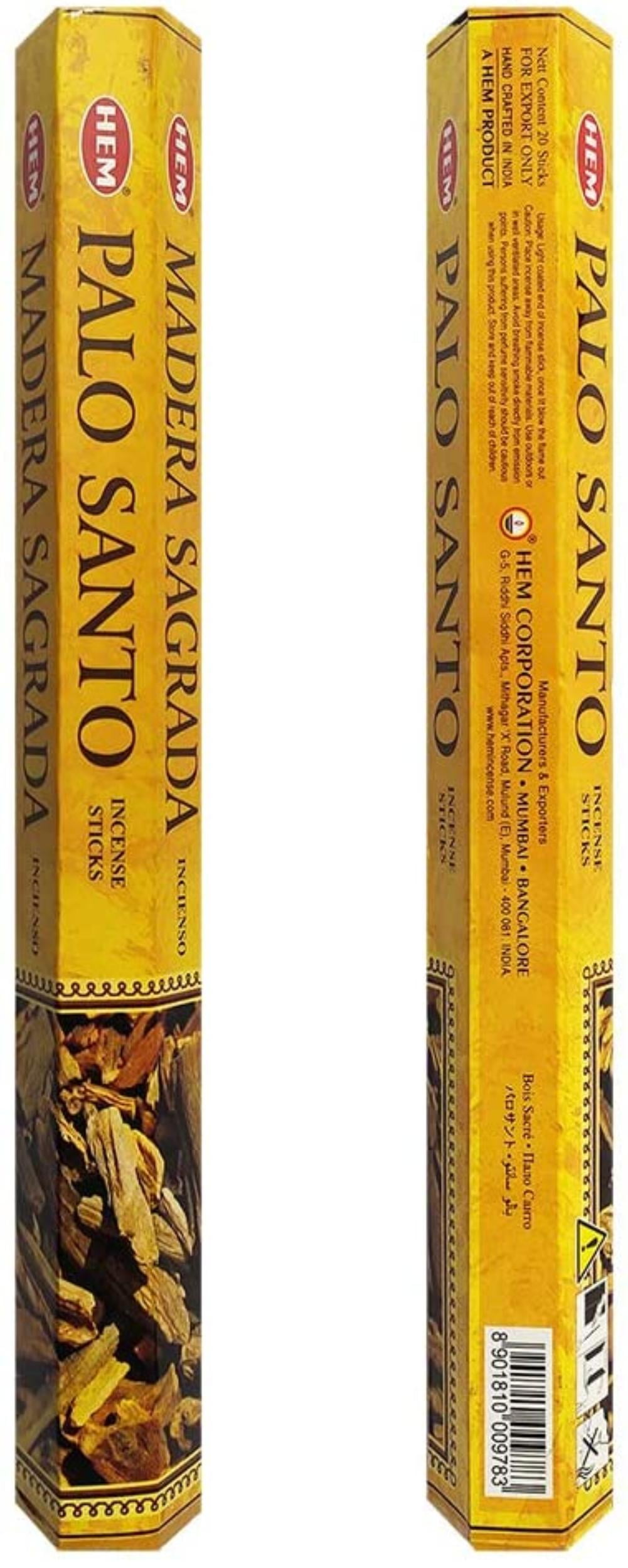 "HEM Palo Santo Incense Sticks Agarbatti Masala - Pack of 20 Sticks Tube, Traditionally Handrolled Quality Indian Incense for Healing Meditation Yoga.., By Visit the HEM Store"
