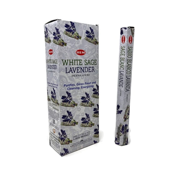 Hem White Sage Lavender Incense Sticks 120 Stick Bulk Box (6 Inner Tubes of 20)