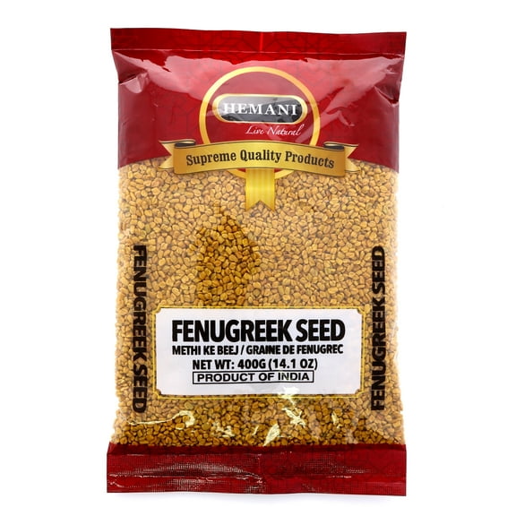 HEMANI Fenugreek Seeds Whole - Methi Dana - 400g (14.1 oz) - Graine de Fenugrec - All Natural, Vegan & Gluten Friendly - Non-GMO - Indian Origin - Used in Cooking & Ayurvedic Spice