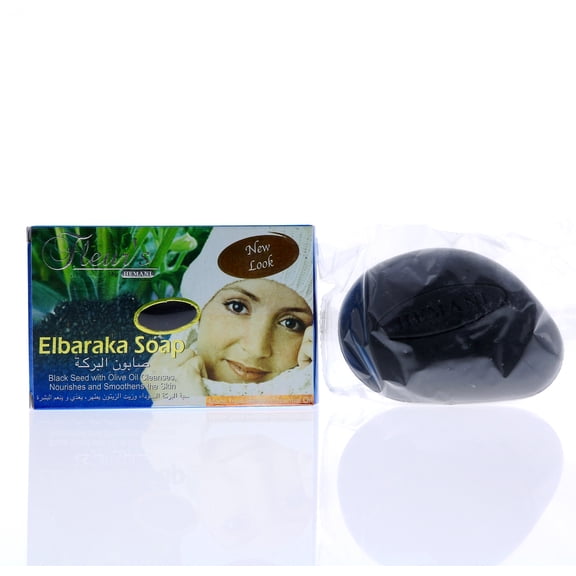 HEMANI Fleur's Elbaraka Soap 120g (4.2 OZ) - Natural Herbal Bar Soap with Essential Oil | Black Seed & Olive Oil