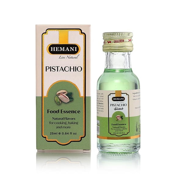 HEMANI Food Essence Pistachio 25ml | Pistachio Flavoring Essence | Concentrated Flavor for Baking, Cakes, Desserts, Ice Cream & Beverages