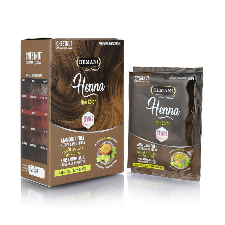 HEMANI Hair Henna Color 2.12 OZ (60g) 6 Applications, Colors in 20