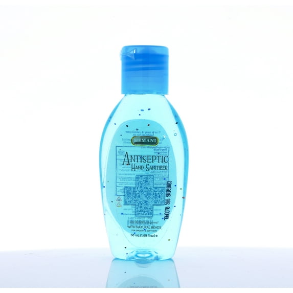 HEMANI Hand Sanitizer Gel - 80% Alcohol - Maximum Strength - Kills 99.99% of Germs - with Natural Beads for Smooth & Soft Skin - 50mL (1.69 fl oz)