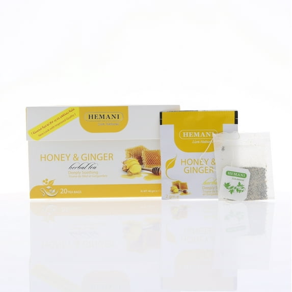 HEMANI Herbal Tea - Honey and Ginger - 20 Tea Bags in Box