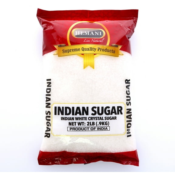 HEMANI Indian Desi Sugar - White Crystal Sugar - Cane Sugar - 2LB (32 oz) - All Natural - Gluten Friendly - No Colors - Vegan - Indian Origin