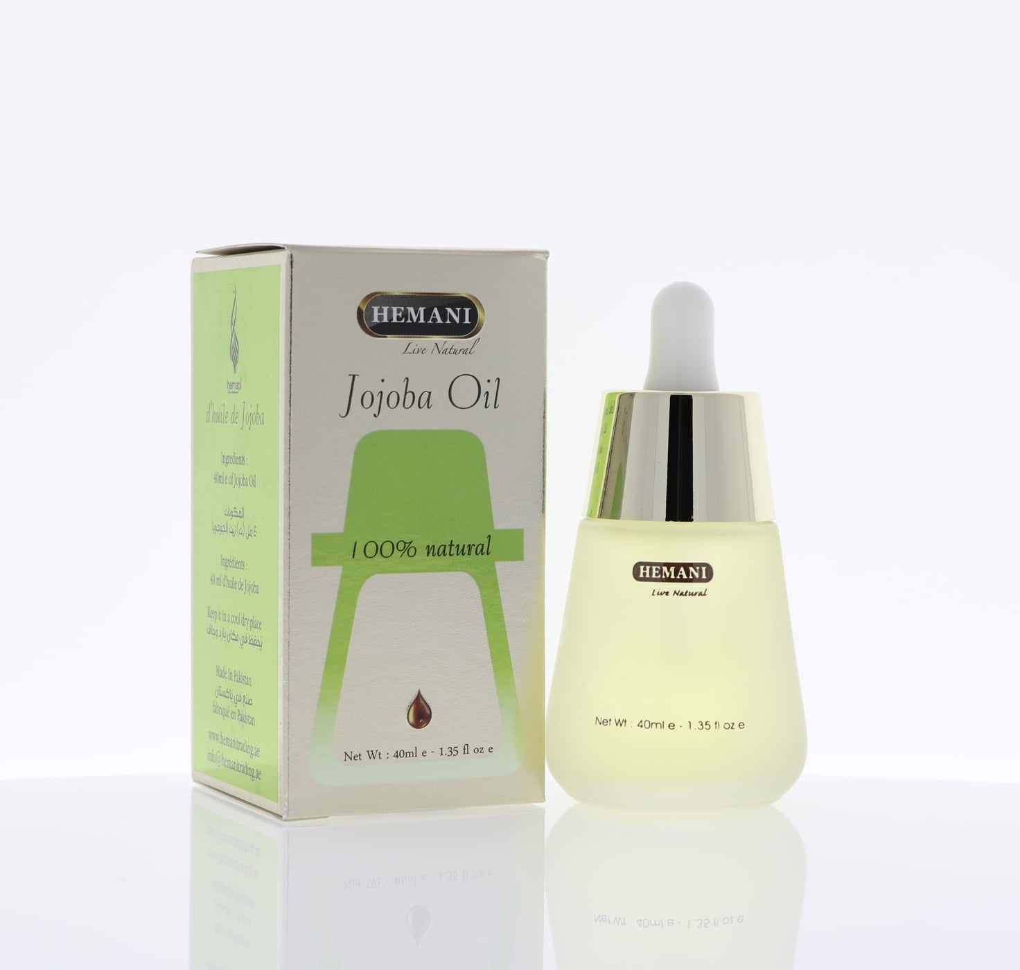 HEMANI Jojoba Oil 40mL (1.4 OZ) - Premium Edible Food Grade Oil - Internal & External Use