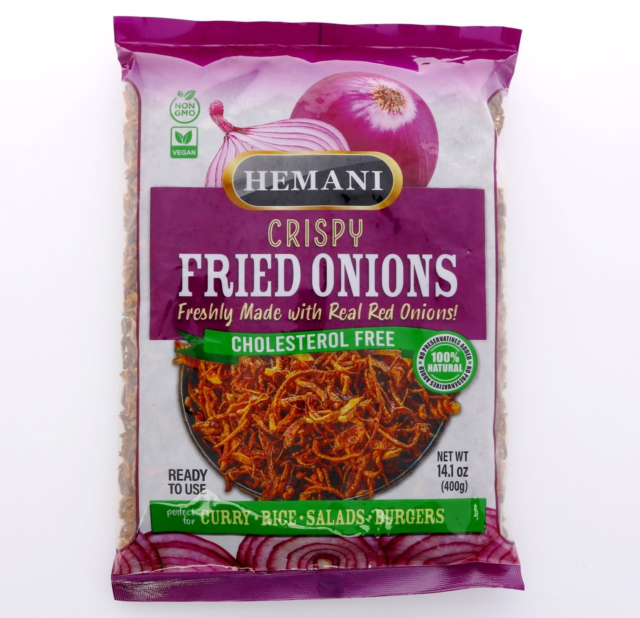 HEMANI NEW Crispy Red Fried Onions 14.1 OZ (400g) MSG FREE Made