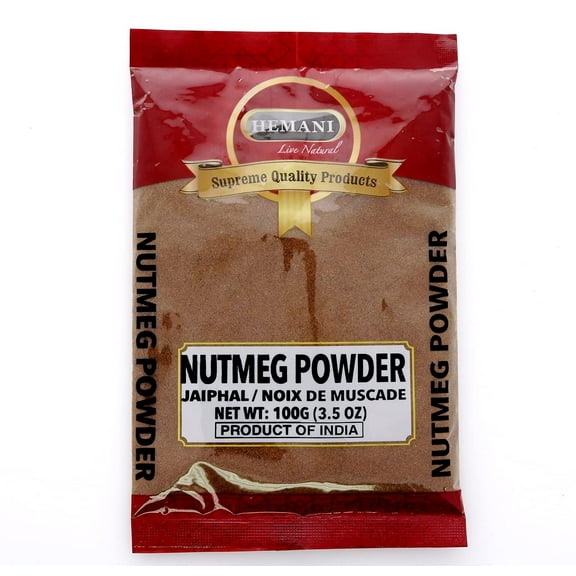 HEMANI Nutmeg Powder - Nutmeg Ground - Jaiphal Powder - 100gm (3.5 oz) - Premium Indian Spice - NON GMO - Vegan - 100% Authentic & Natural