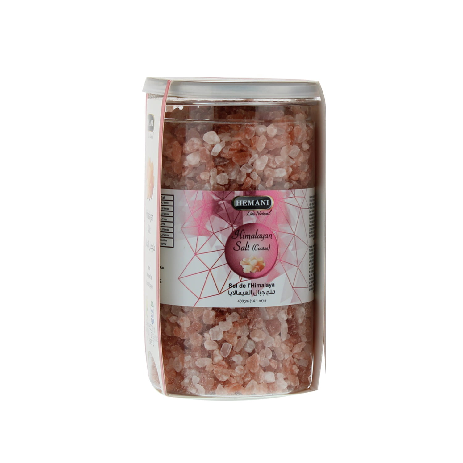 HEMANI Pink Himalayan Salt Coarse Indian Spice 400G (14 OZ) Jar All