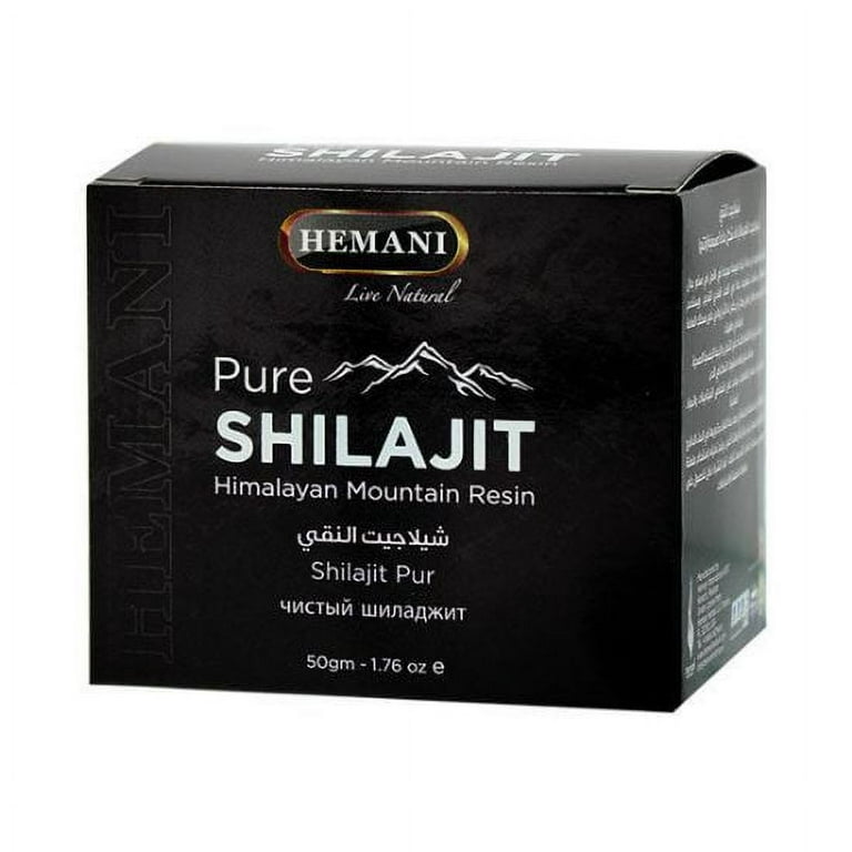 HEMANI Pure Shilajit Himalayan Mountain Resin 50g (1.76 OZ) Natural  Supplement for Stamina & Energy 
