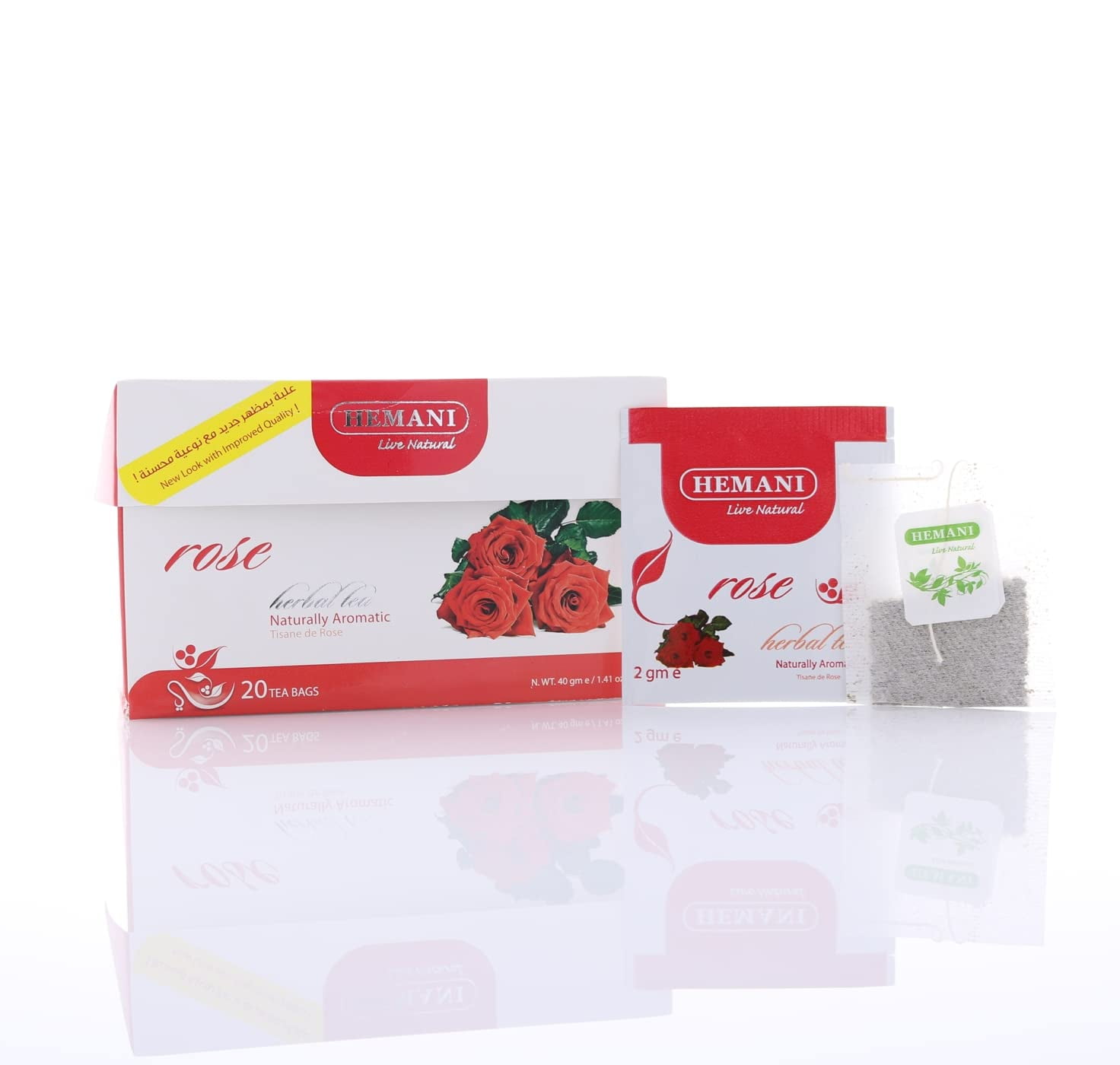 HEMANI Rose Herbal Tea - 20 Tea Bags in a Box - Walmart.com