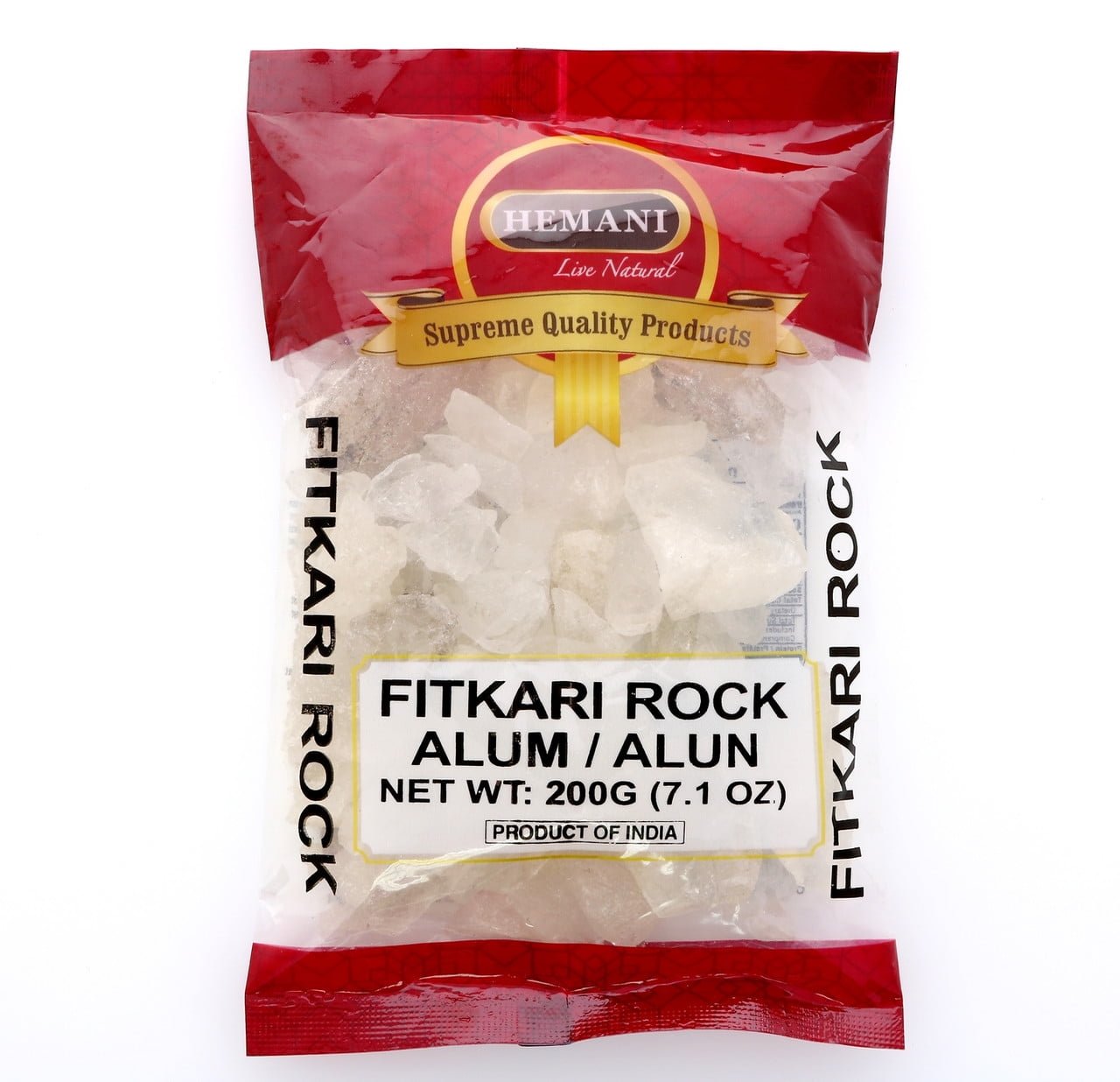 HEMANI White Alum Crystal Rock 100 Natural Fitkari Natural Piedra