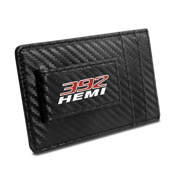 HEMI 392 Black Carbon Fiber Leather Wallet RFID Block Card Case Money Clip