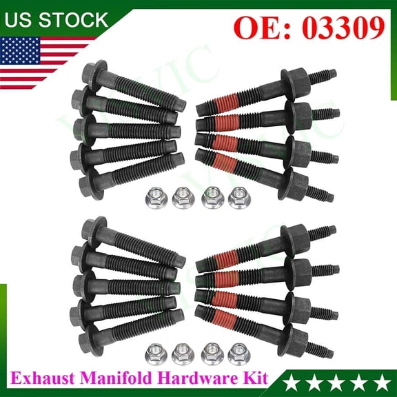 HEMI EXHAUST MANIFOLD BOLTS SET FOR CHRYSLER DODGE 09-13 RAM 1500 2500 3500 5.7L