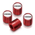 thumbnail image 1 of HEMI Logo in White on Red Cylinder-Style Premium Anodized Aluminum Tire Valve Stem Caps - Set of 4, 1 of 4