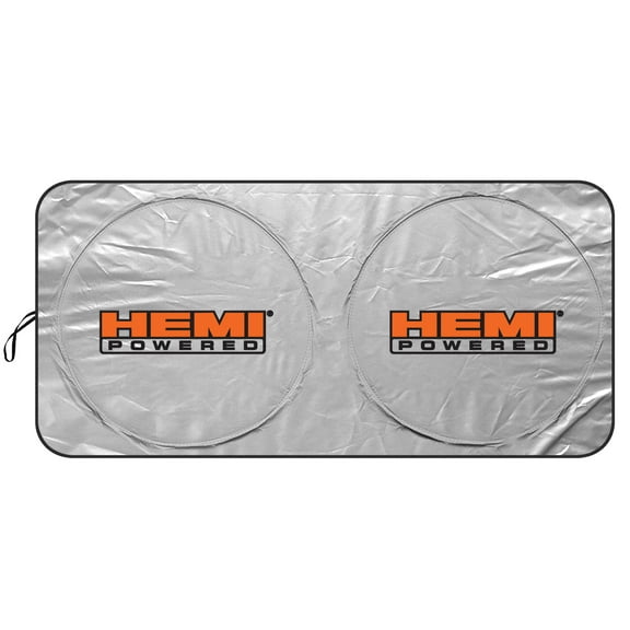 HEMI Powered Universal Fit One-Piece Easy Folding Silver Reflective Fabric Windshield Sun Shade (size: 64"x 32")