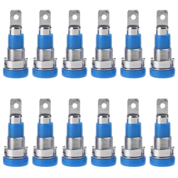 HEMLBOYW 12pcs 4mm Banana Socket Female Adapter Panel Mount Binding Post M4x28mm Perfect for Testing Equipments 30-60VDC
