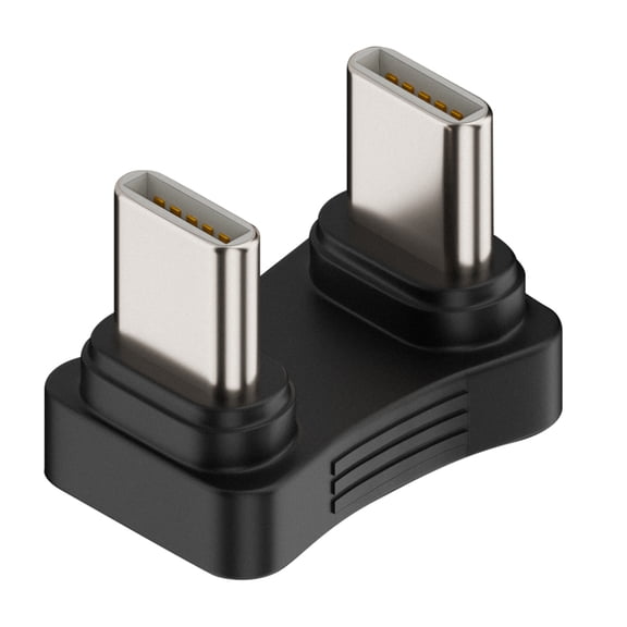 HEMLBOYW 180 Degree Angled Shape Adapter Male to Male Adaptor 65W Charging for Phone Tablet Laptops Plastic