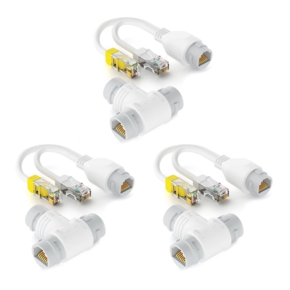 HEMLBOYW 2 Port POE Splitter Adapter, Networking Cable RJ45 Connectors for Security Cameras and Monitoring Systems POE Extender