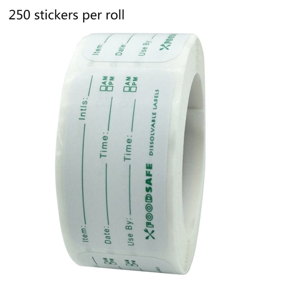 HEMLBOYW 250pcs/roll Kitchen Food Storage Labels Refrigerator Freezer Adhesive Sticker Single
