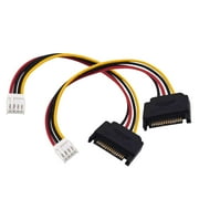 HEMLBOYW 2Pcs 15pin Male to 4pin Floppy FDD Female ower Converter Adapter Cable ower 15p to 4p Connector 20cm/7.87in Pvc+Copper
