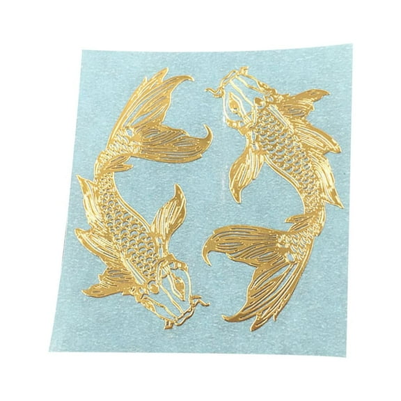 HEMLBOYW 2Pcs/Pair Golden Carp Fish Epoxy Resin Mold Metal Sticker Jewelry Fillings CoPPer