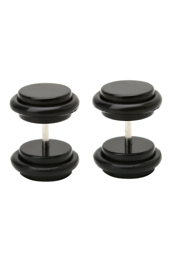 2pcs 18G (1.2mm) Ear Studs 00G (10mm) Acrylic Fake Ear Plug Taper Stretcher