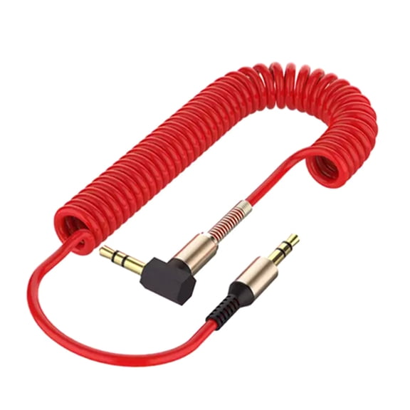 HEMLBOYW 3.5mm Elbow Spring Expansion Sound Adapter 3.5mm to 3.5mm Male Plug Sound Cable Flexible Spring Cable AUXs Line