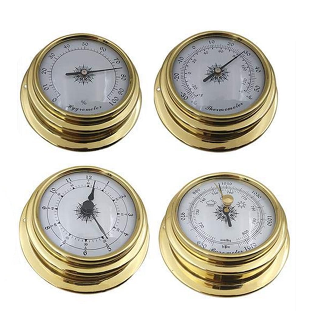 HEMLBOYW 4 Inches 4 PCS/set Hygrometer Watches Clock for Shell Marine for