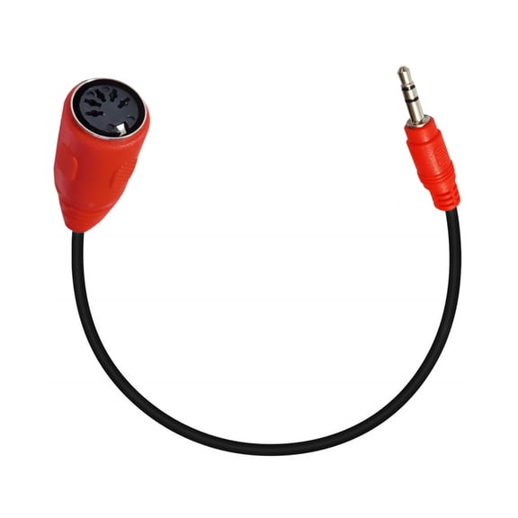 HEMLBOYW 5Pin DIN Female to 3.5mm TRS Male Cable Straight Head Adapter Cord for Keyboard Piano Drum Effectors 50cm Length