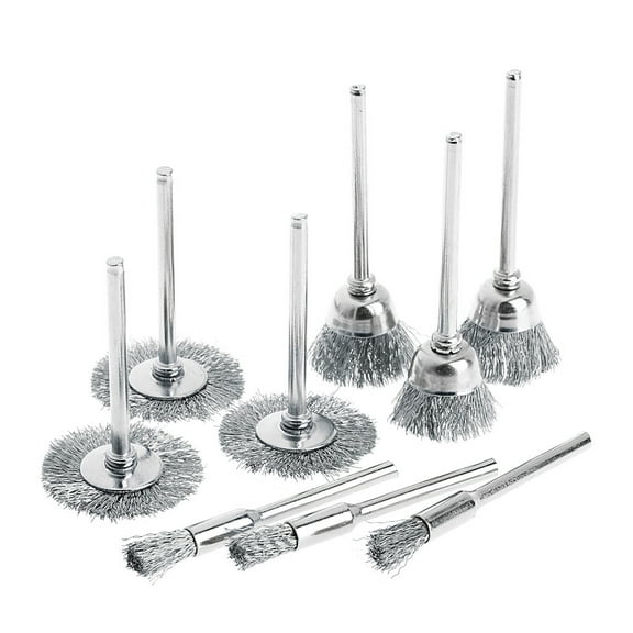 HEMLBOYW 9 Steel Brush Wire Wheel Brushes Die Grinder Rotary Electric Tool for Engraver
