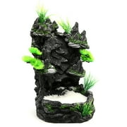 HEMLBOYW Aquarium Sand Waterfall Mountain Tree View Fish for Decorations Small Terrain Scenery Ornament for Habitat