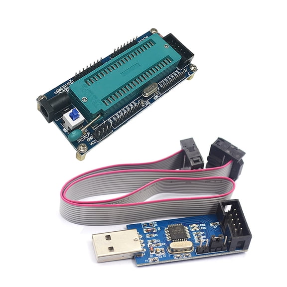 HEMLBOYW Development Board and 5V USB ATMEGA8 Programmer USBASP Downloader 51 Module 6Pin