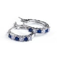thumbnail image 1 of HEMLBOYW Exquisite Hoop Earrings Round Blue and White for Rhinestone Dainty Hoop Earrings for Women Photo, 1 of 6